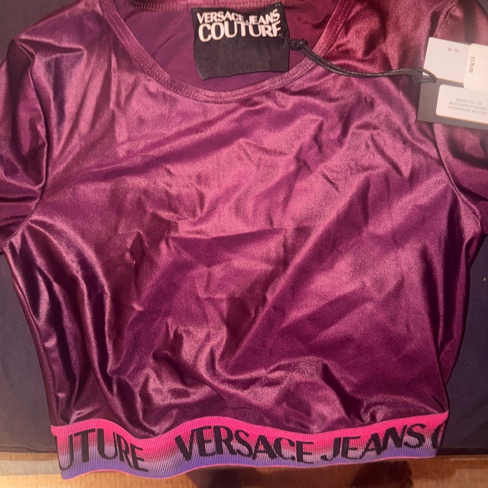 Versace Rich Purple Satin Fabric